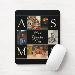 Best Grandpa Ever 4 Photo Collage Gift Mouse Mat