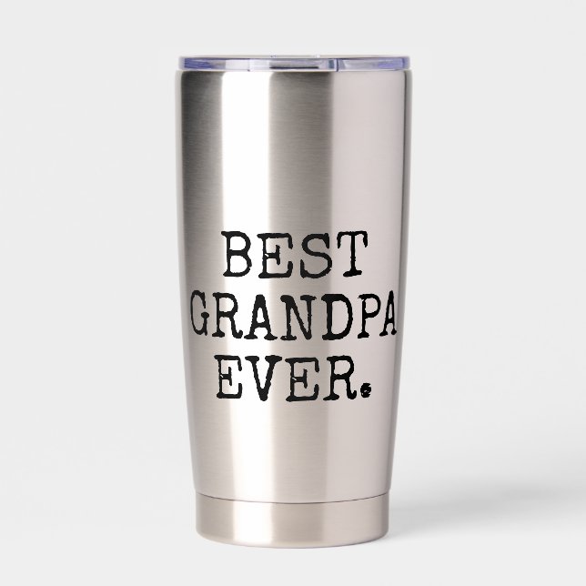 Best Grandpa Ever 4 Photo Collage Insulated Tumbler (Front)
