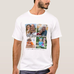 Best Grandpa Ever 4 Photo Collage Personalised T-Shirt