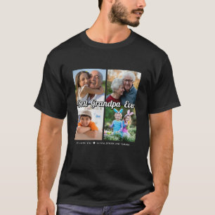 Best Grandpa Ever 4 Photo Collage Personalised   T-Shirt