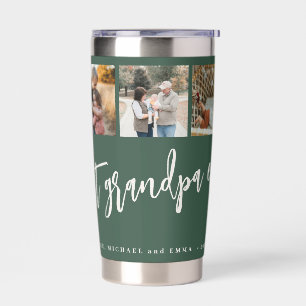 Best grandpa ever 5 photo collage personalized insulated tumbler