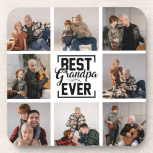 Best Grandpa Ever 8 Photo Collage  Coaster