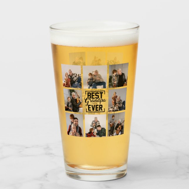 Best Grandpa Ever 8 Photo Collage  Glass (Front Filled)