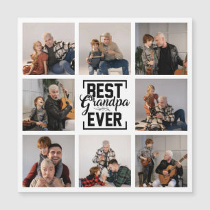 Best Grandpa Ever 8 Photo Collage Magnetic Card