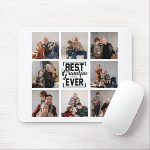 Best Grandpa Ever 8 Photo Collage  Mouse Pad