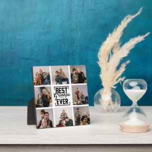 Best Grandpa Ever 8 Photo Collage Plaque
