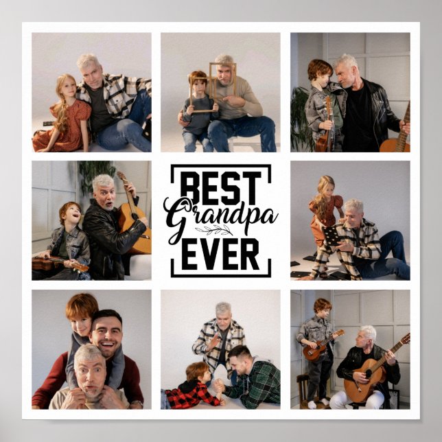 Best Grandpa Ever 8 Photo Collage Poster (Front)