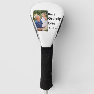 Best Grandpa ever add photo name classic elegant Golf Head Cover