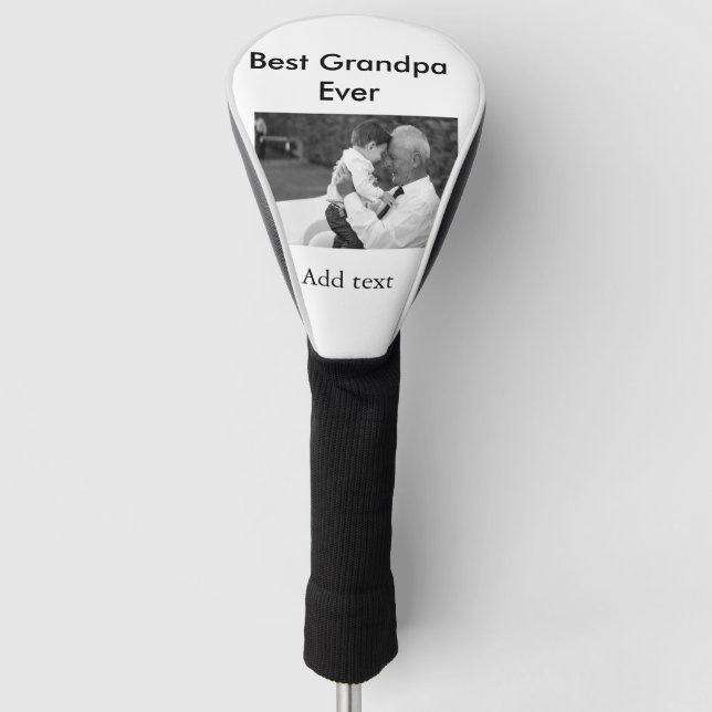 Best Grandpa ever add photo name classic elegant Golf Head Cover (Front)