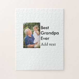 Best Grandpa ever add photo name classic elegant Jigsaw Puzzle