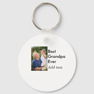 Best Grandpa ever add photo name classic elegant Key Ring