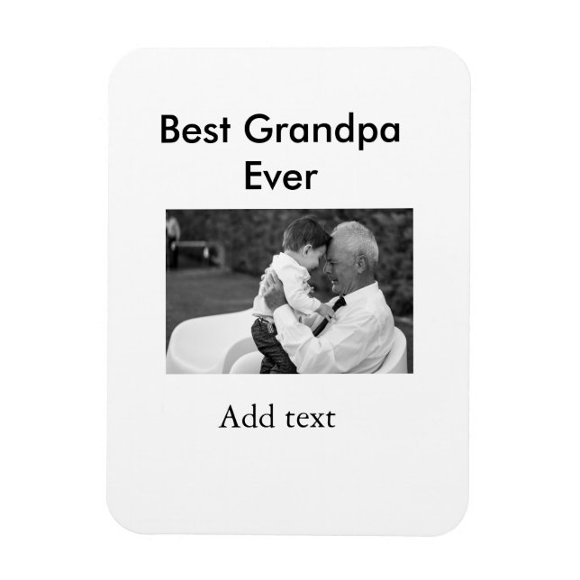 Best Grandpa ever add photo name classic elegant Magnet (Vertical)
