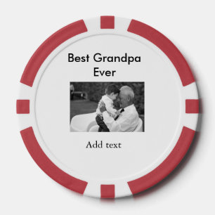 Best Grandpa ever add photo name classic elegant Poker Chips