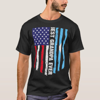 Best Grandpa Ever American Somalia Flag Graphic Fa T-Shirt