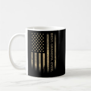 Best Grandpa Ever American Usa Grunge Flag Father' Coffee Mug
