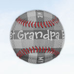 Best Grandpa Ever  Baseball<br><div class="desc">This personalised My Favourite People Call Me Best Grandpa Ever baseballl has a modern classic plaid pattern in black, white and grey. You can easily edit this custom soccer ball by changing the typography text to say the affectionate term for grandpa of your choice, such as pops, grampa, granddad, gramps...</div>