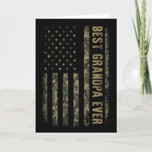 Best Grandpa Ever Camouflage American Flag Father' Card