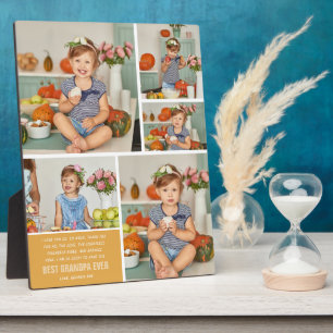 Best Grandpa Ever   Colour Block Photo Collage Plaque