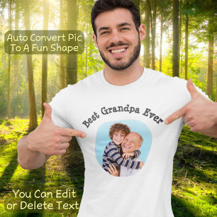 Best Grandpa Ever Create Your Own Photo Text Cool T-Shirt