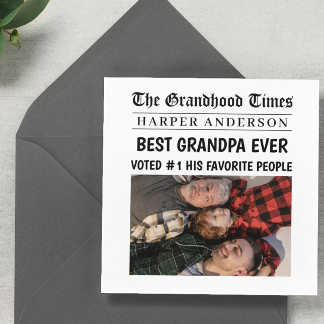 Best Grandpa Ever Custom Newspaper Headline Photo  (Creator Uploaded)