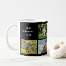 Best Grandpa Ever Custom Photo Collage Black