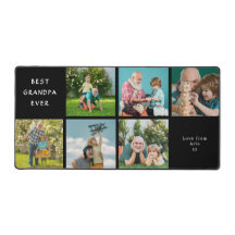 Best Grandpa Ever Custom Photo Collage Black