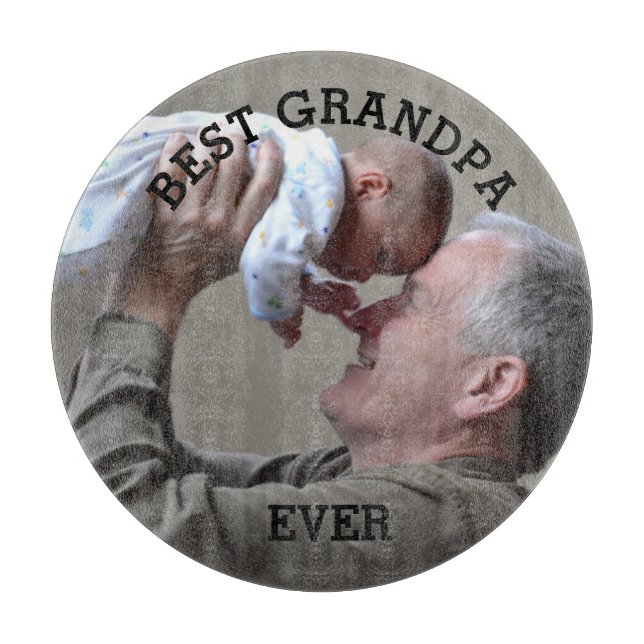 Best Grandpa Ever Custom Photo Create Your Own Cutting Board (Front)