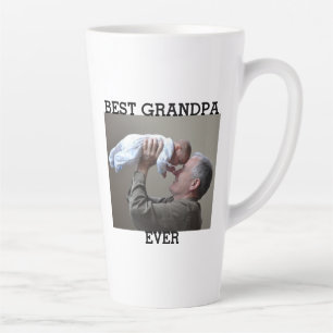 Best Grandpa Ever Custom Photo Create Your Own Latte Mug