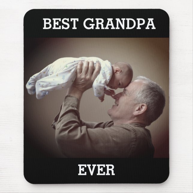 Best Grandpa Ever Custom Photo Create Your Own Mouse Mat (Front)