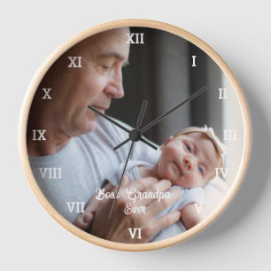 Best Grandpa Ever Custom Photo Create Your Own Pop Clock