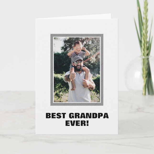 Best Grandpa Ever Custom Photo Father's Day Card (Front)