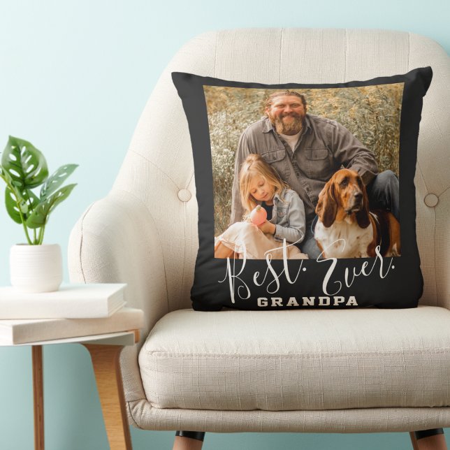 BEST GRANDPA EVER Custom Photo Father's Day Cushion (Creator Uploaded)