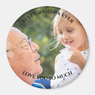 Best Grandpa Ever Custom Photo Grandchildren Love Magnet