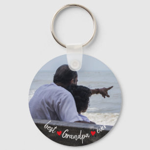 Best Grandpa Ever Custom Photo Key Ring