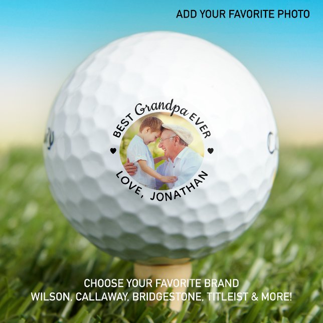 Best Grandpa Ever Custom Photo Personalised  Golf Balls (Creator Uploaded)