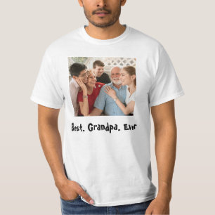 Best Grandpa Ever Custom Photo  T-Shirt