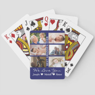 Best Grandpa Ever Custom Photos Grandchildren Name Playing Cards