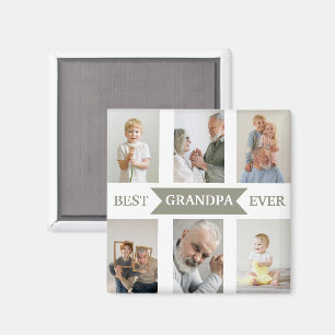 Best Grandpa Ever Custom Photos Magnet