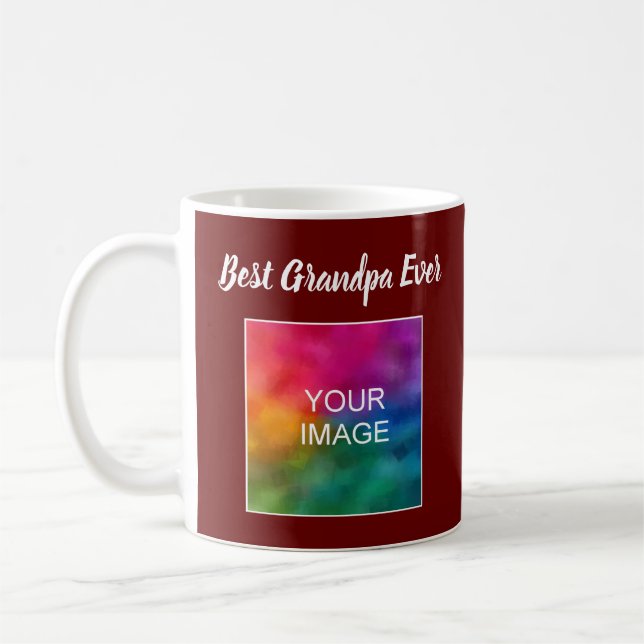 Best Grandpa Ever Custom Typography Script Cute Coffee Mug (Left)