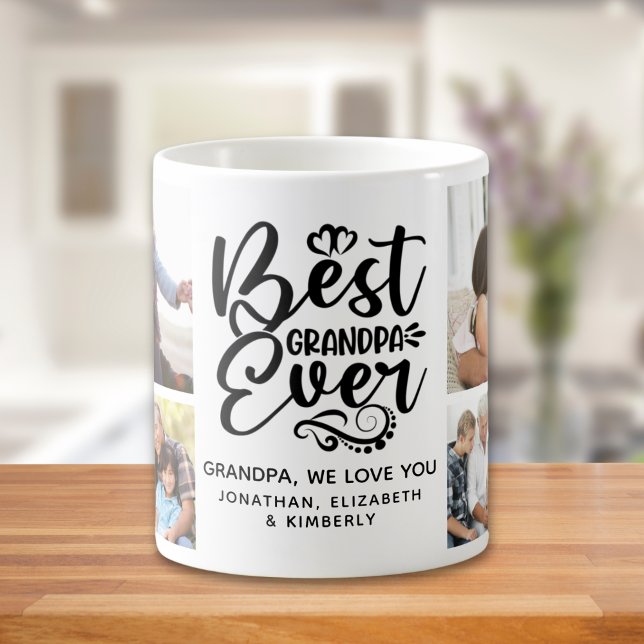 Best Grandpa Ever Cute Photo Collage for Grandpa Coffee Mug (Creator Uploaded)
