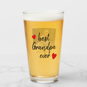 Best Grandpa Ever Cute Photo Custom Glass
