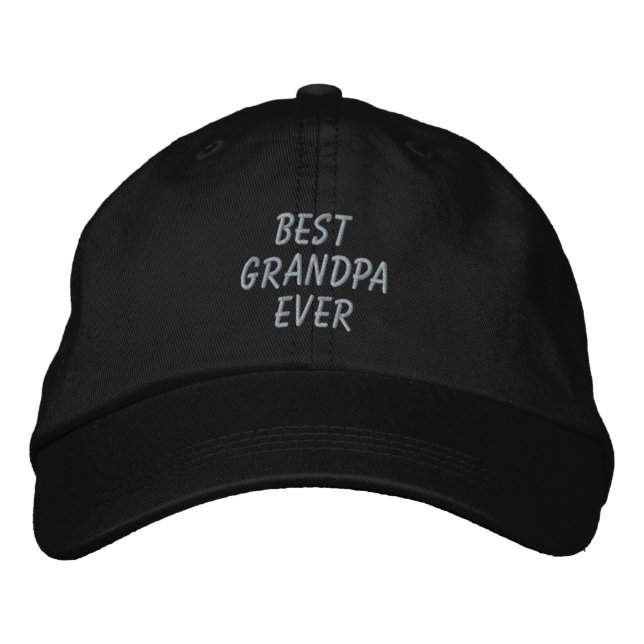 Best Grandpa Ever Embroidered Baseball Cap (Front)