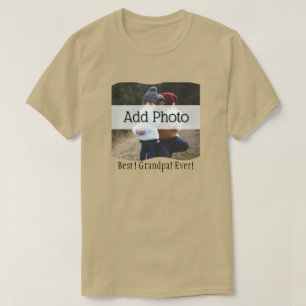 Best Grandpa Ever! Family Photo heart  Custom T-Shirt
