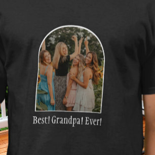 Best Grandpa Ever! Family Photo heart  Custom T-Shirt