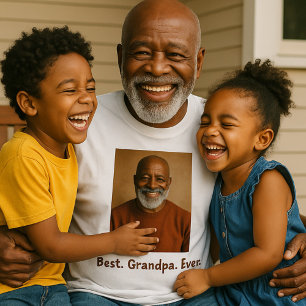 Best Grandpa Ever Family Photo T-Shirt