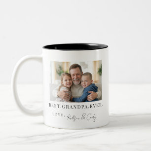 Best Grandpa Ever Fathers Day Gift Photo Two-Tone Coffee Mug