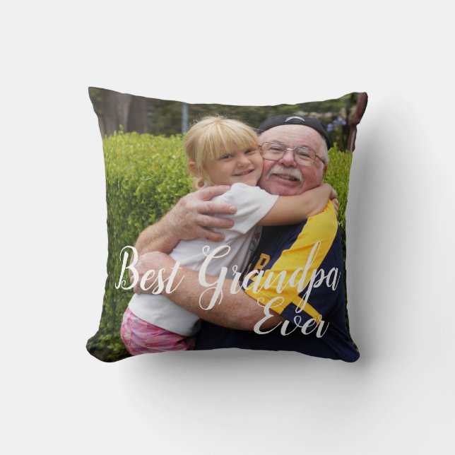 Best Grandpa Ever Fathers Day Photo Cushion (Front)