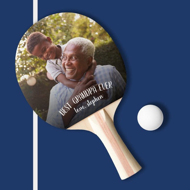 Best Grandpa Ever Father's Day Photo Ping Pong Paddle (Creator Uploaded)