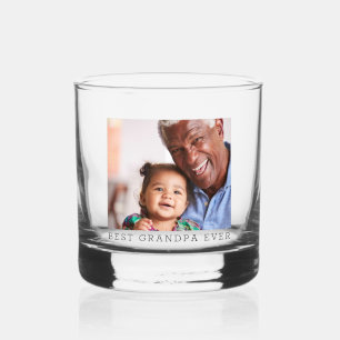 Best Grandpa Ever Full Photo Personalised Whiskey Glass