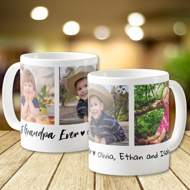 Best Grandpa Ever Grandchildren 3 Photo Collage   Coffee Mug (Creator Uploaded)